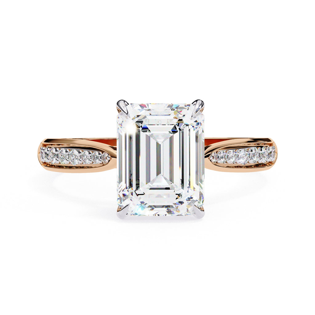 Elegant Central Stone Diamond Side Accent Ring