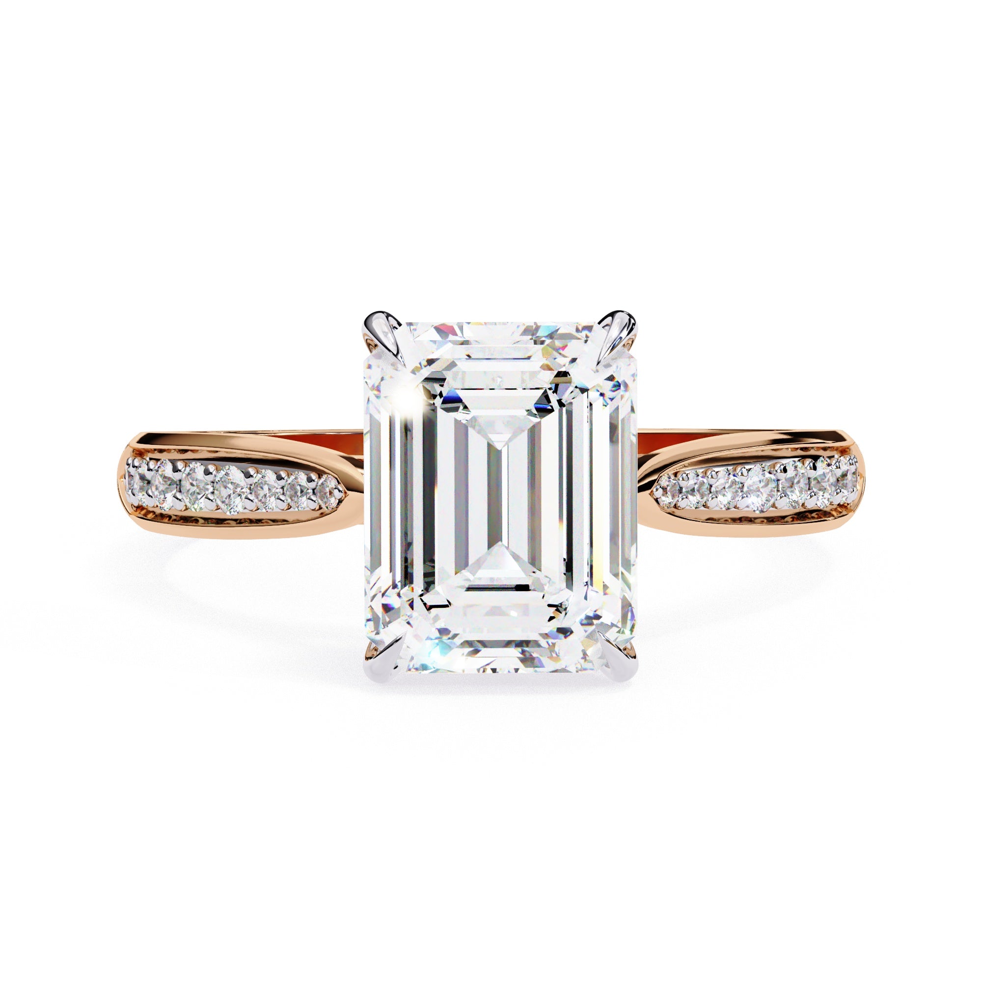 Elegant Central Stone Diamond Side Accent Ring