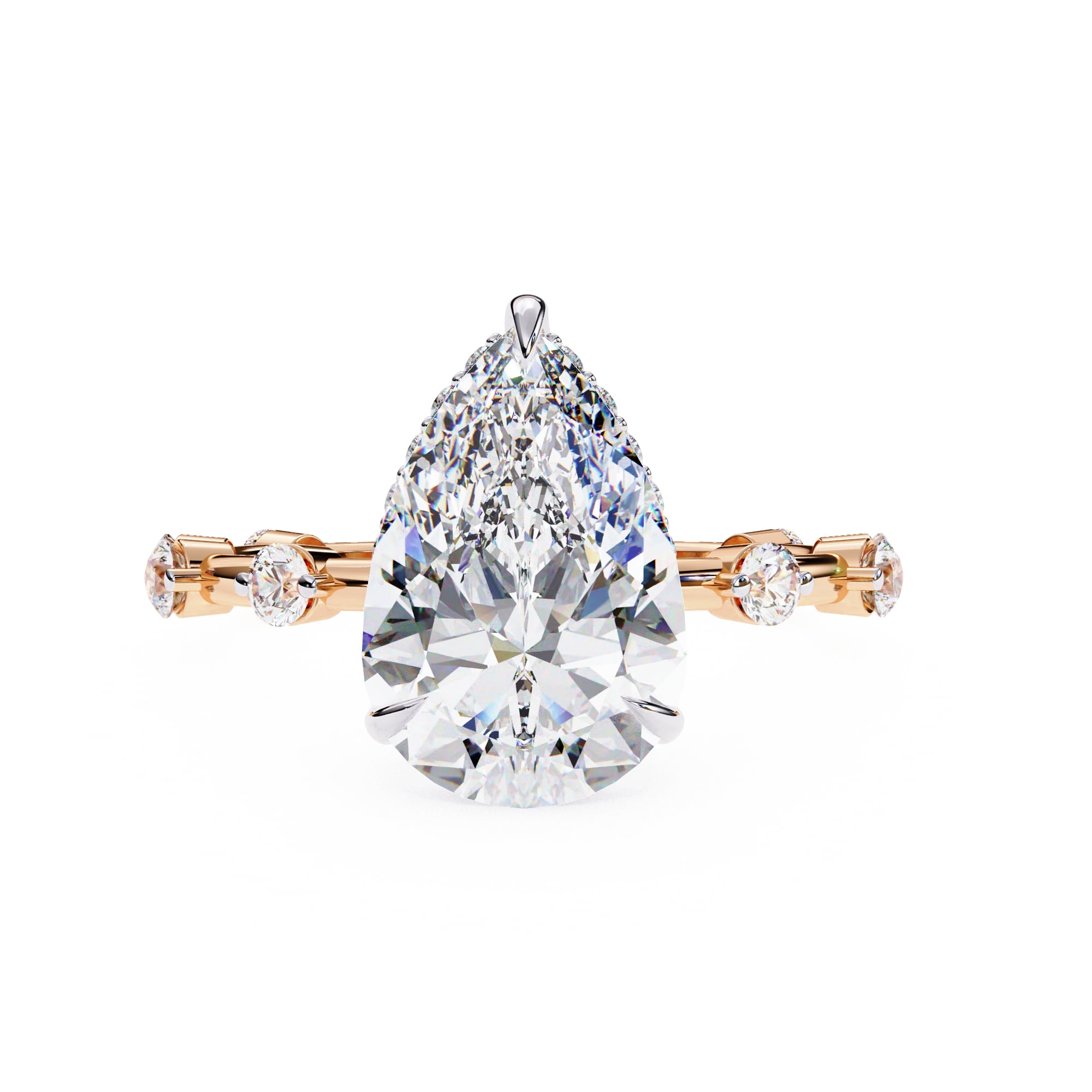 Elegant Central Stone Diamond Ring with Radiant Side Accents