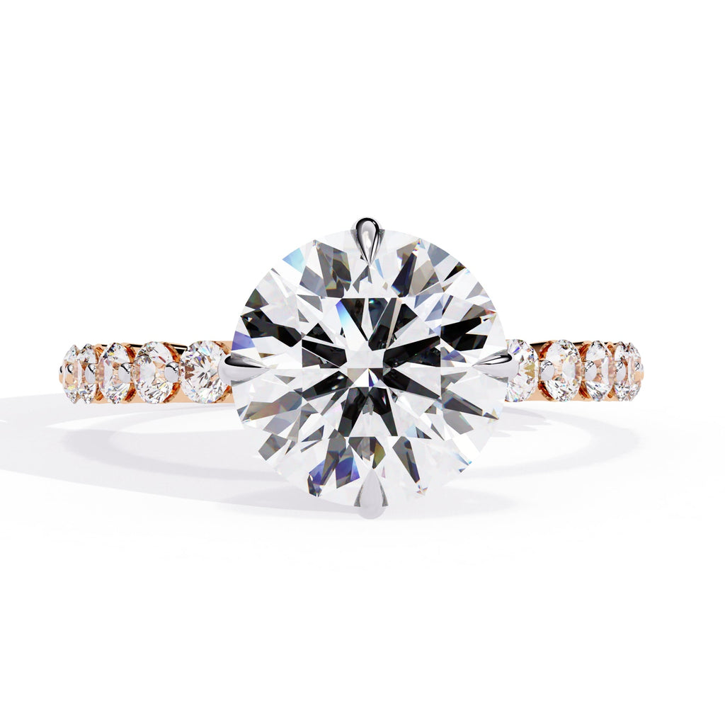 Radiant Central Brilliance Side Stone Ring