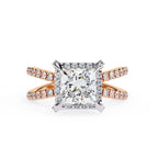 Radiant Central Stone Diamond Elegance Ring