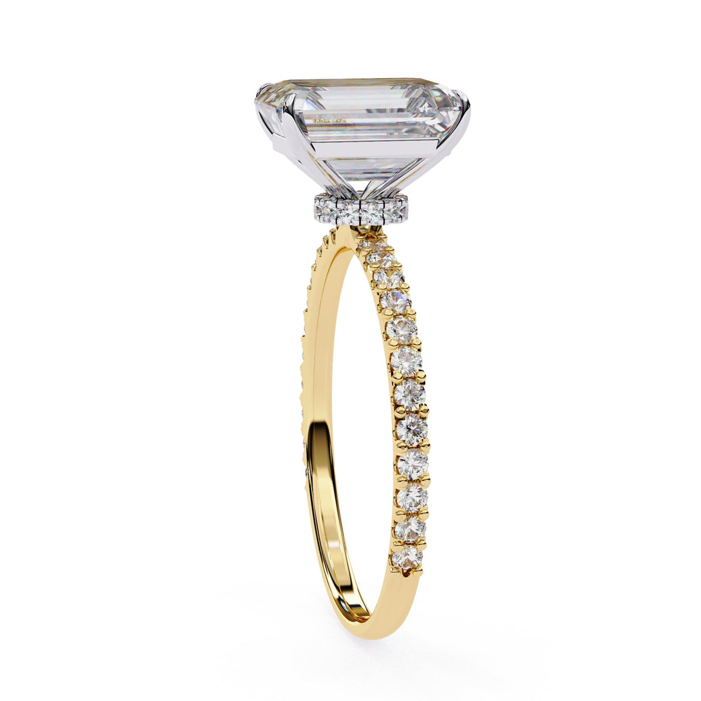 Radiant Central Stone Diamond Halo Ring