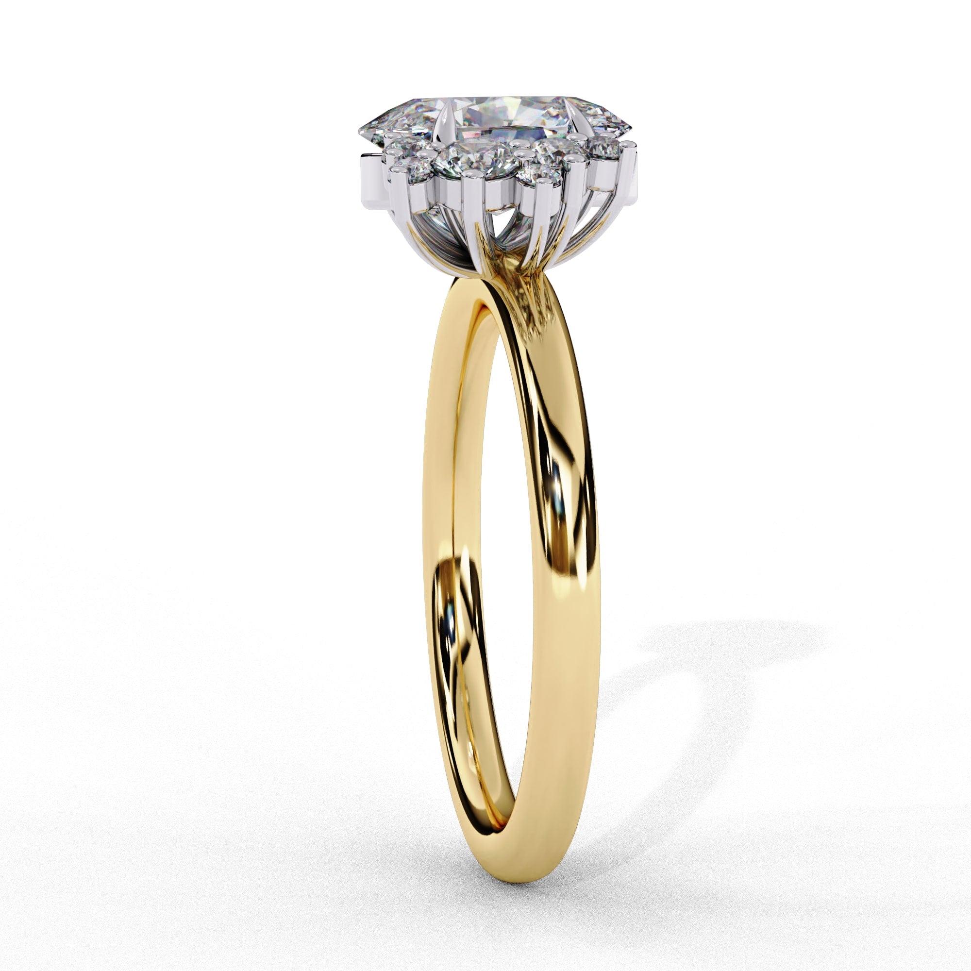 Elegant Central Stone Diamond Ring with Side Accents