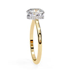 Radiant Central Stone Diamond Ring with Shimmering Side Accents