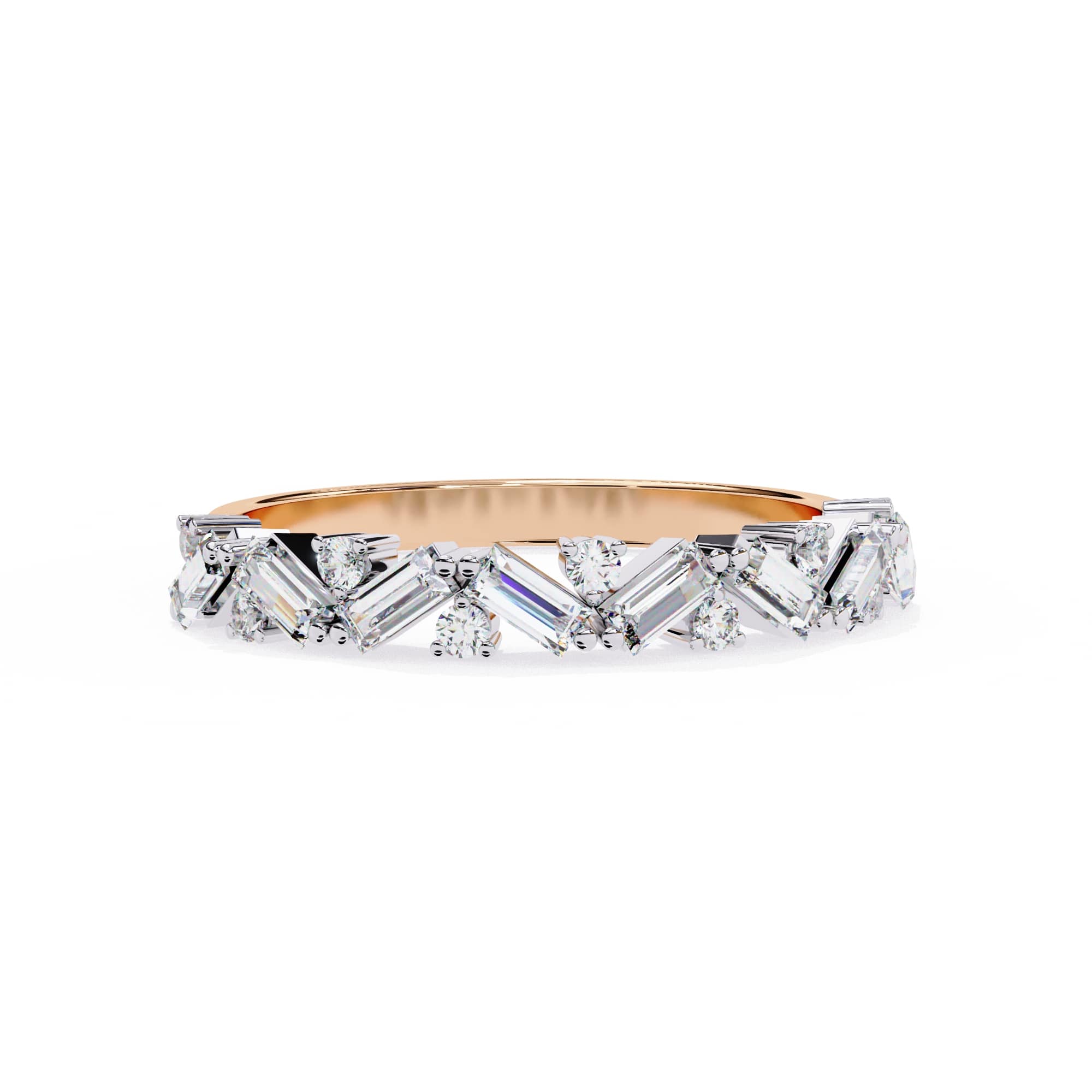 Radiant Diamond Side Stone Eternity Ring