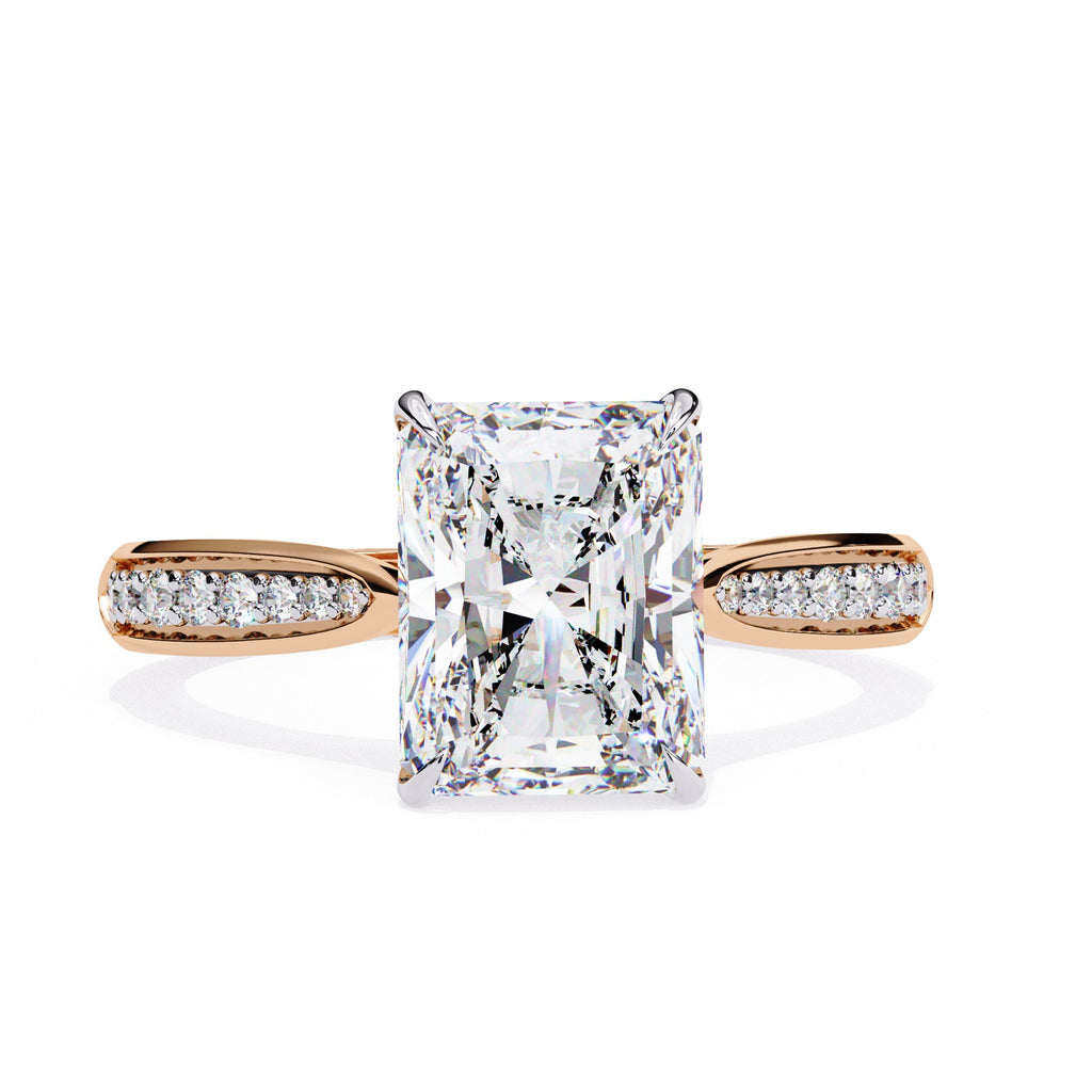 Elegant Central Stone Diamond Side Accent Ring