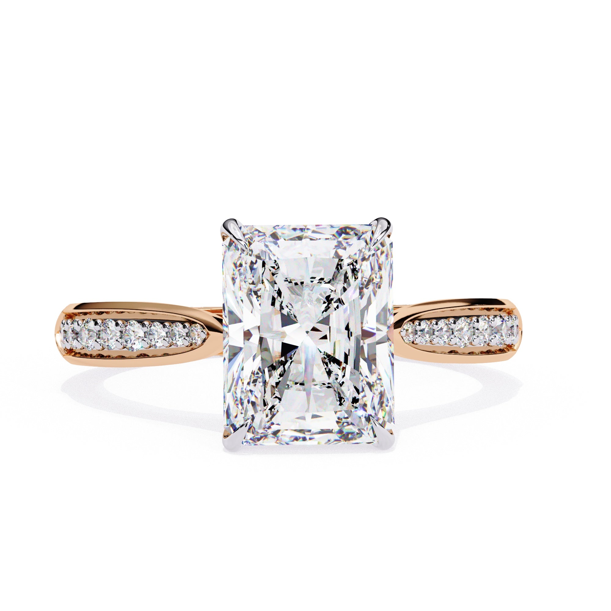 Elegant Central Stone Diamond Side Accent Ring