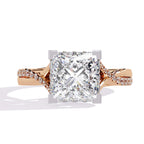 Radiant VVS Emerald Cut Central Brilliance Ring