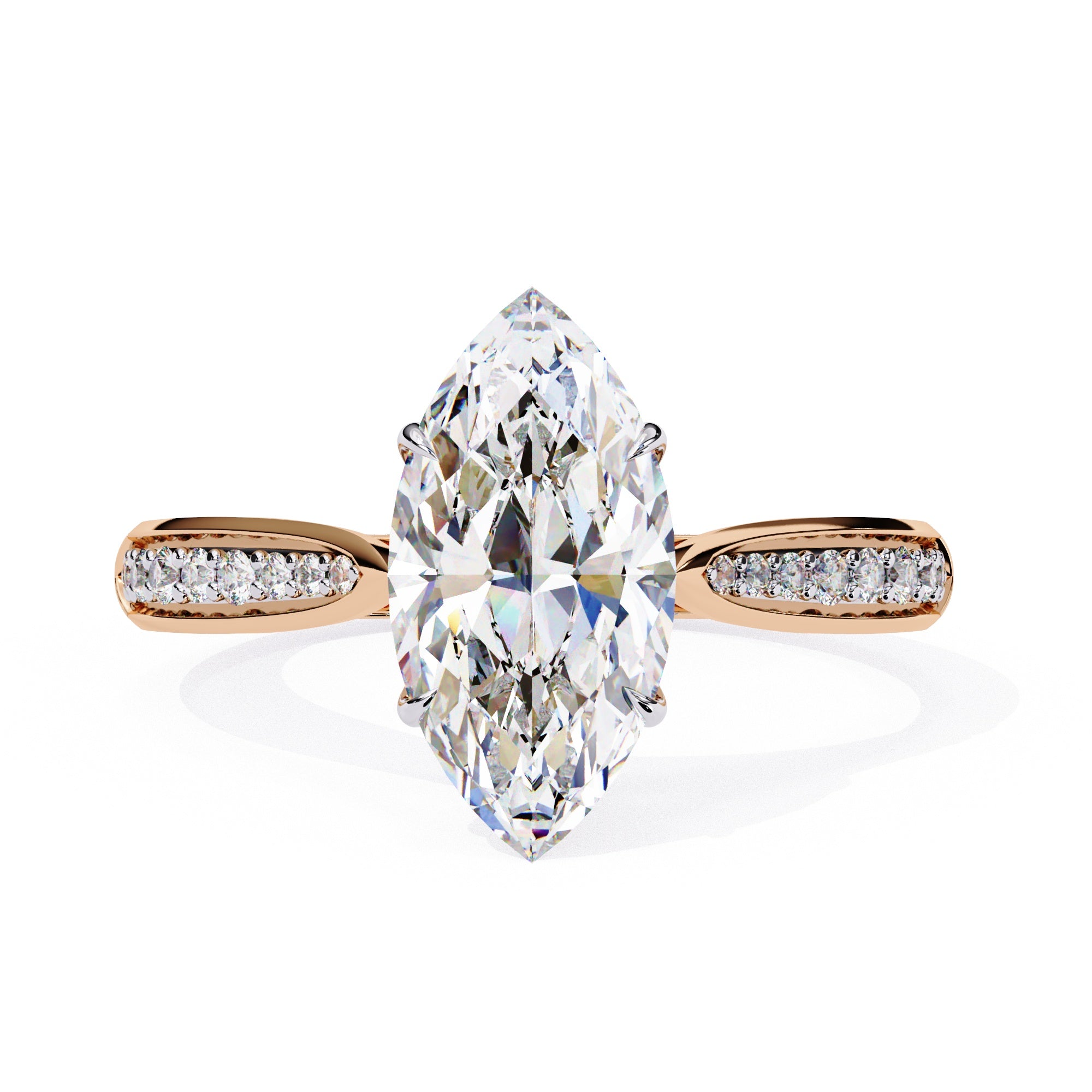 Elegant Central Stone Brilliance Ring with Shimmering Side Accents