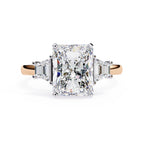 Radiant Central Stone Diamond Side Accents Ring