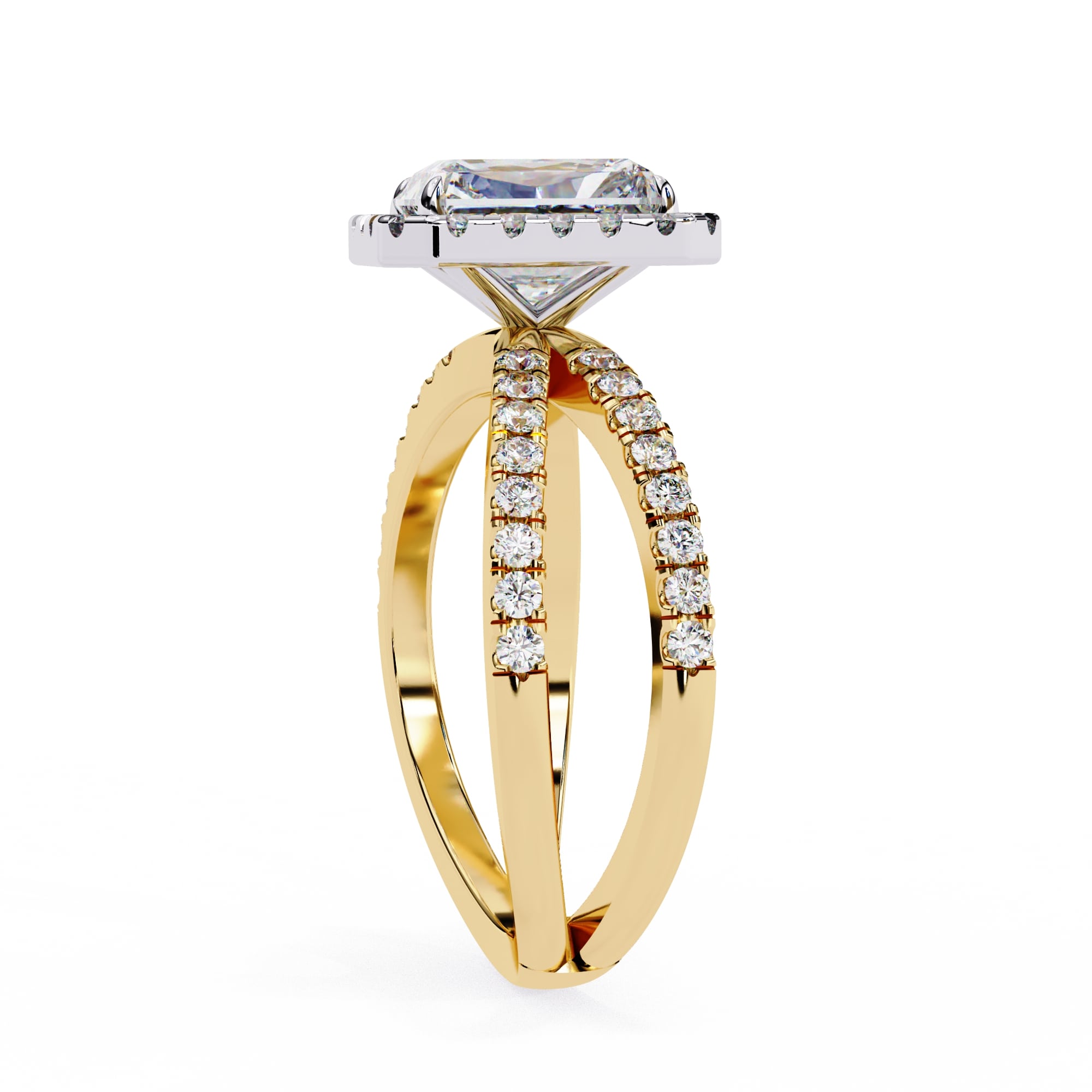 Elegant Central Stone Diamond Ring with Radiant Side Accents