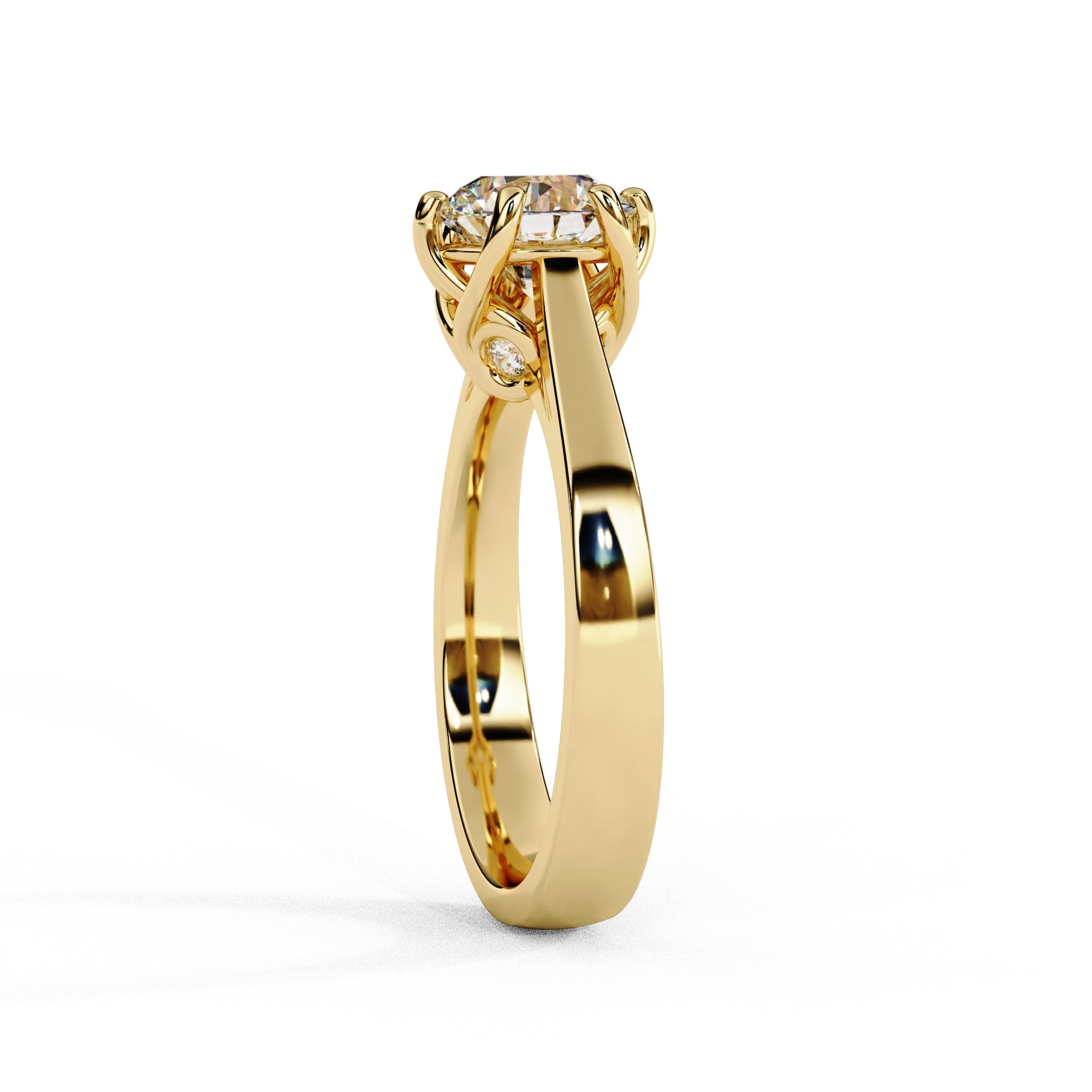 Elegant Central Stone Diamond Ring with Radiant Side Accents