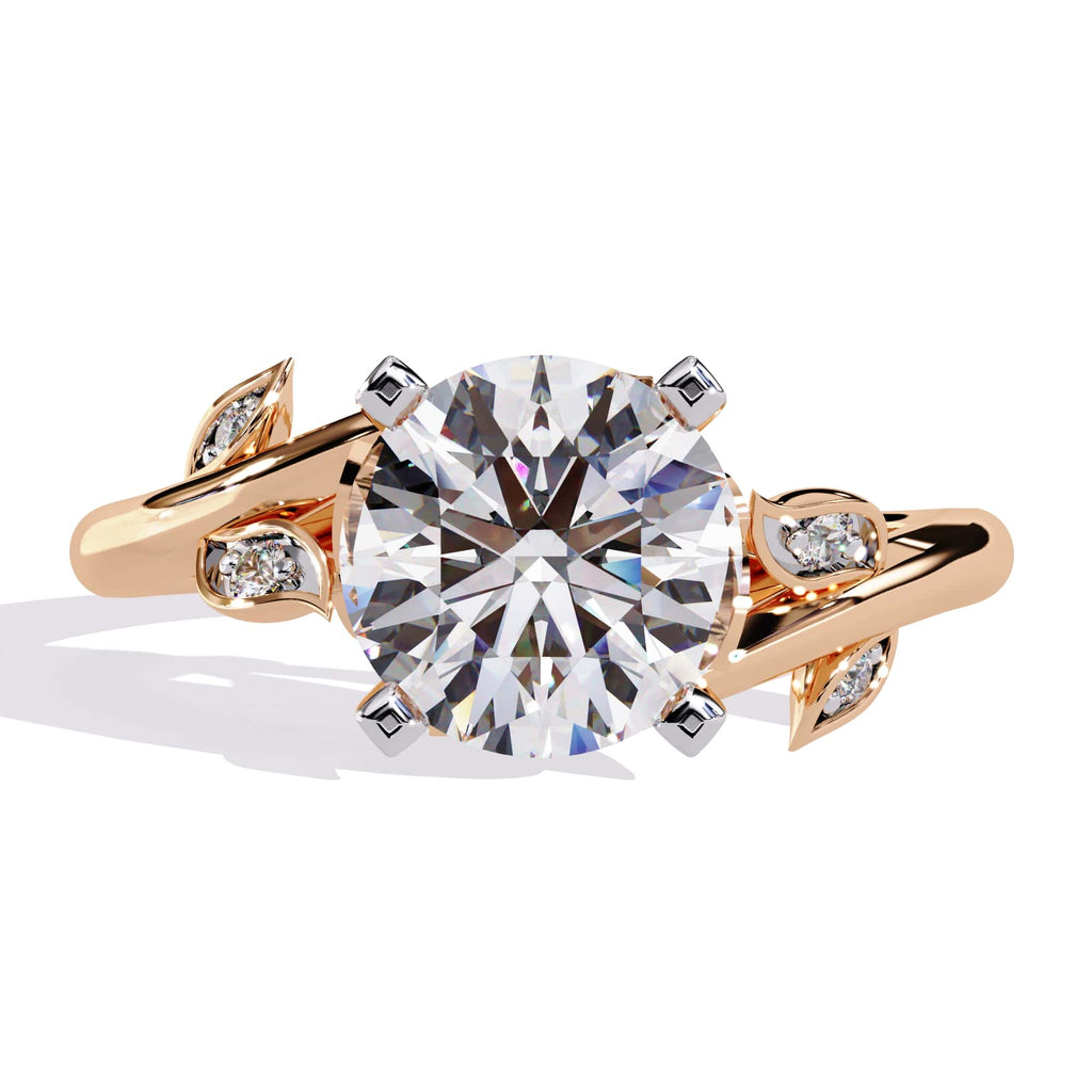 Exquisite Central Stone Diamond Ring with Shimmering Side Accents