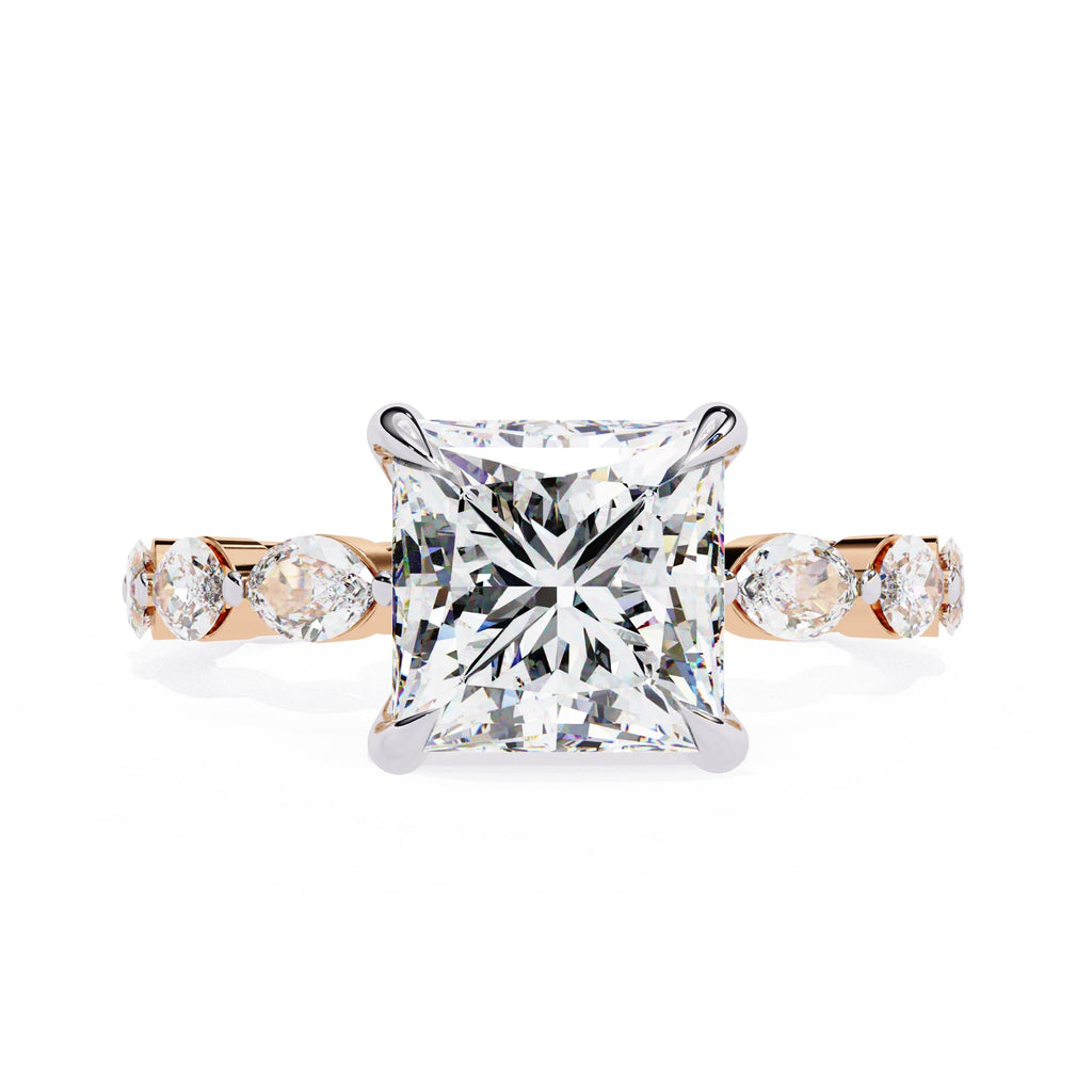 Sparkling Central Stone Diamond Ring with Side Accents