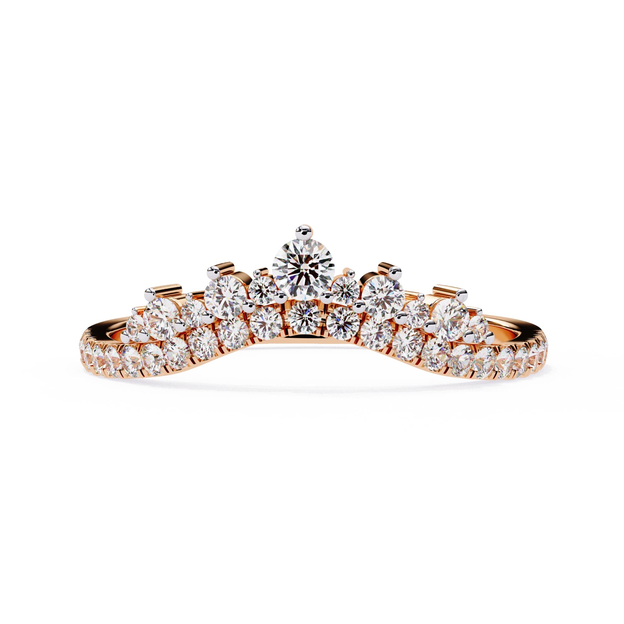 Radiant Diamond Side Stone Eternity Ring