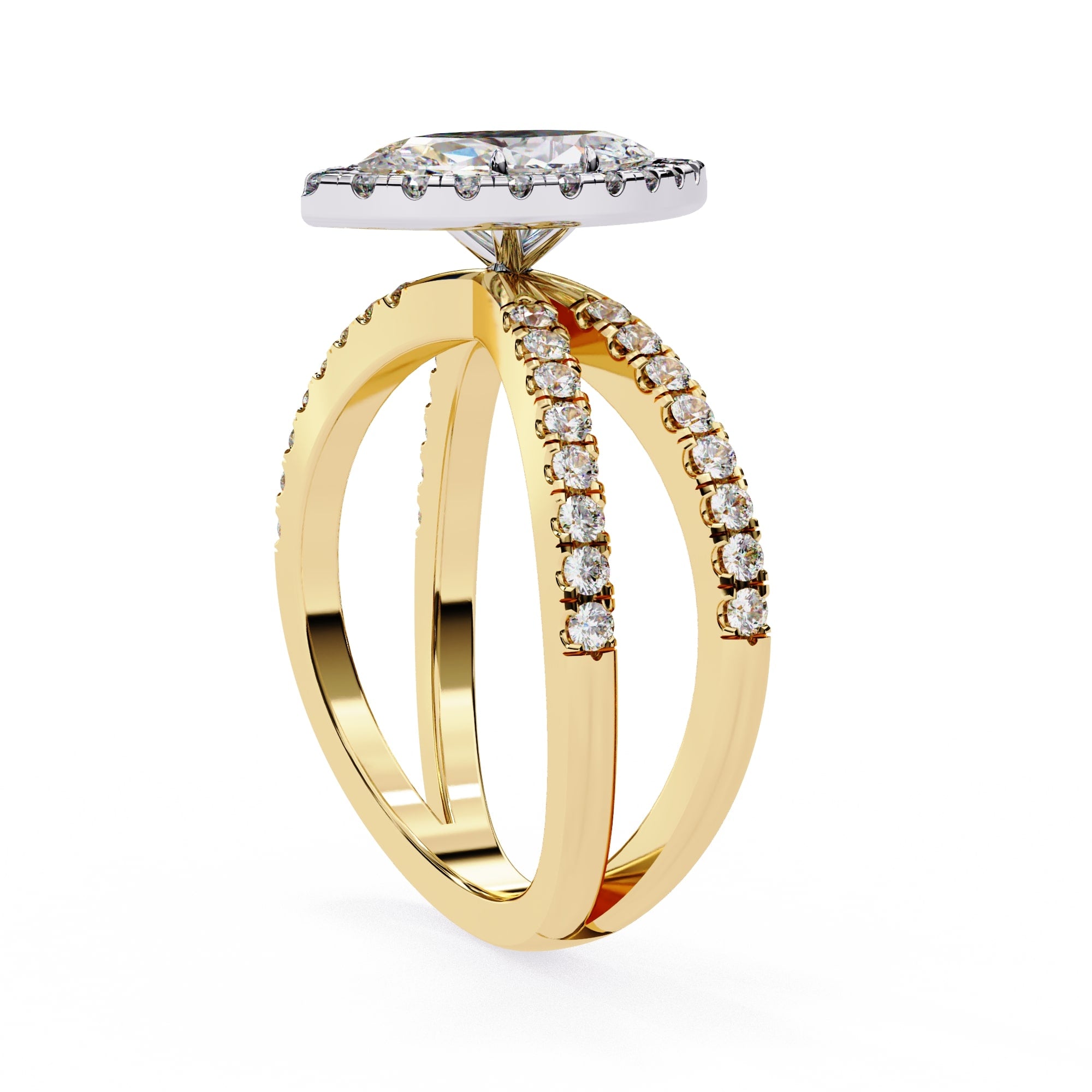 Elegant Diamond Side Stone Brilliance Ring