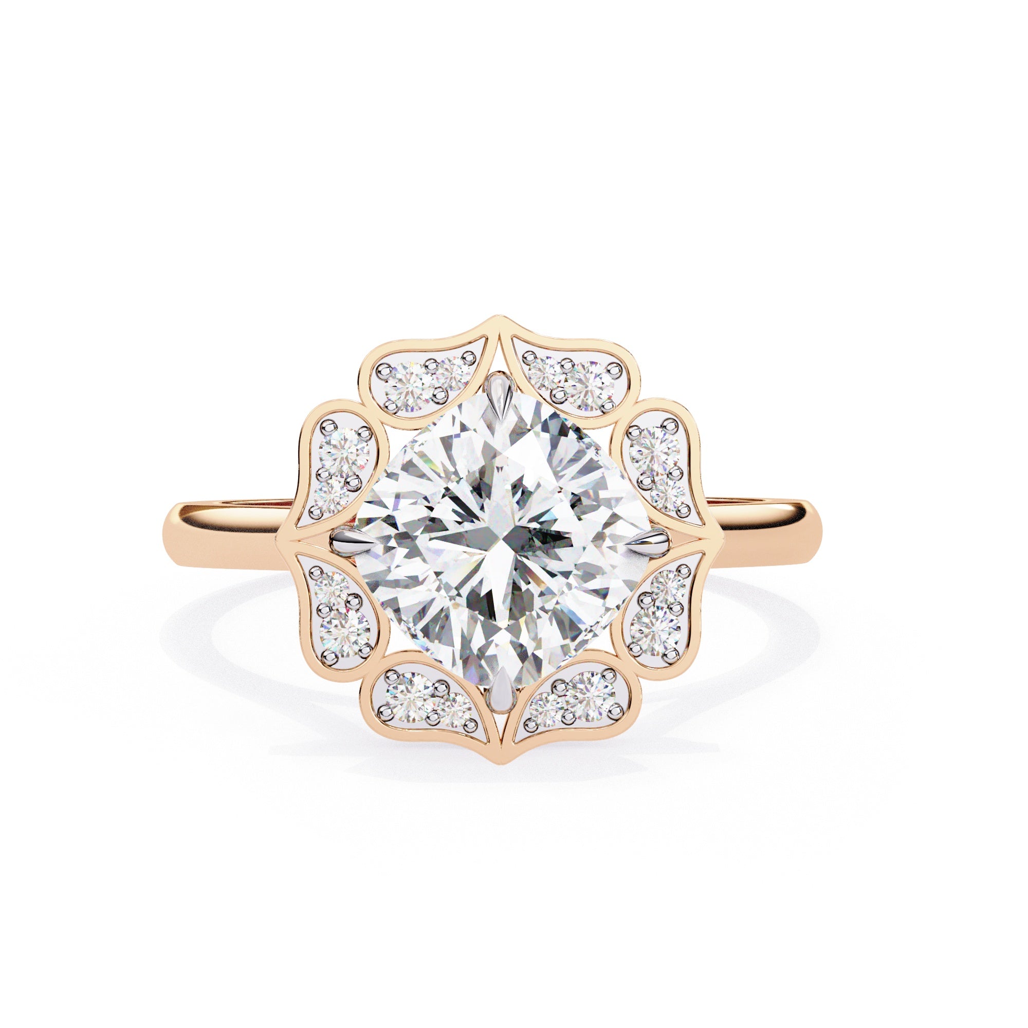 Elegant Diamond Central Stone Ring