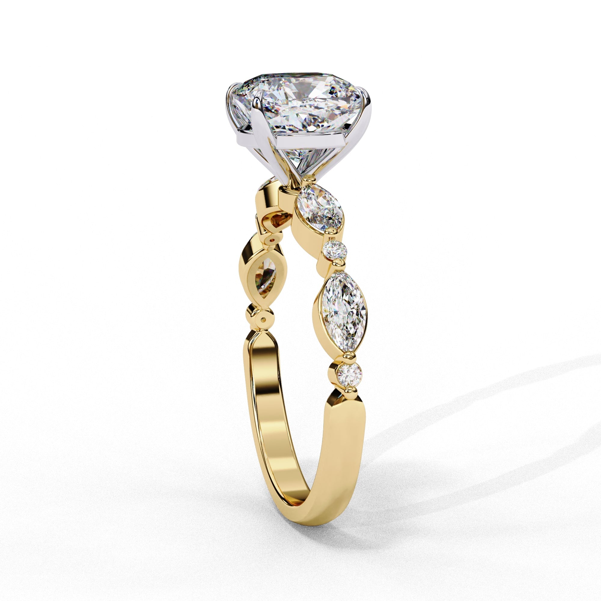 Elegant Diamond Central Stone Ring with Brilliant Side Accents