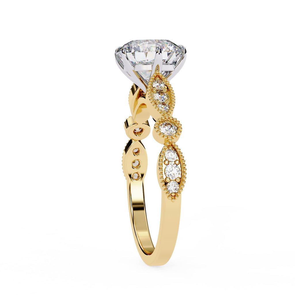Elegant Central Stone Diamond Ring with Radiant Side Accents