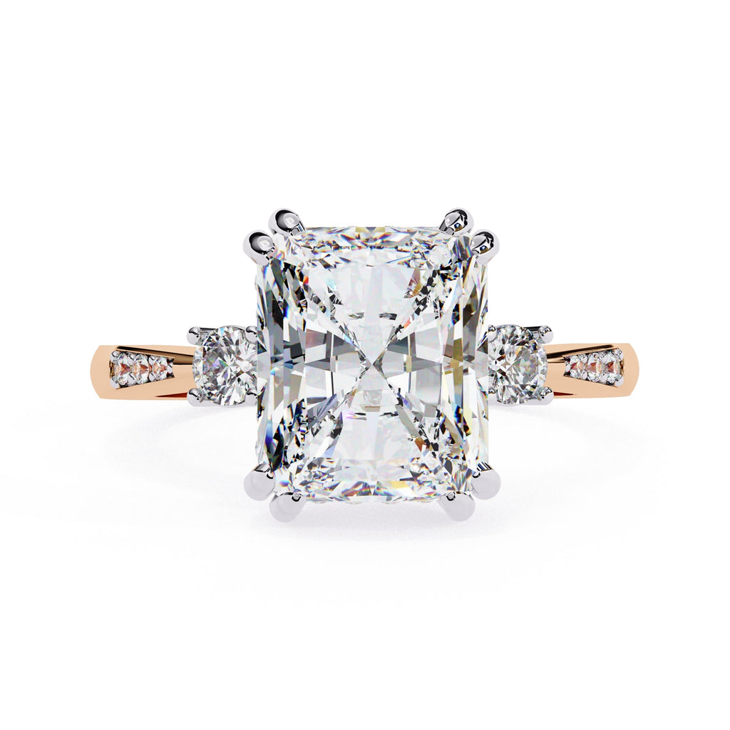 Elegant Central Stone Diamond Ring with Radiant Side Accents