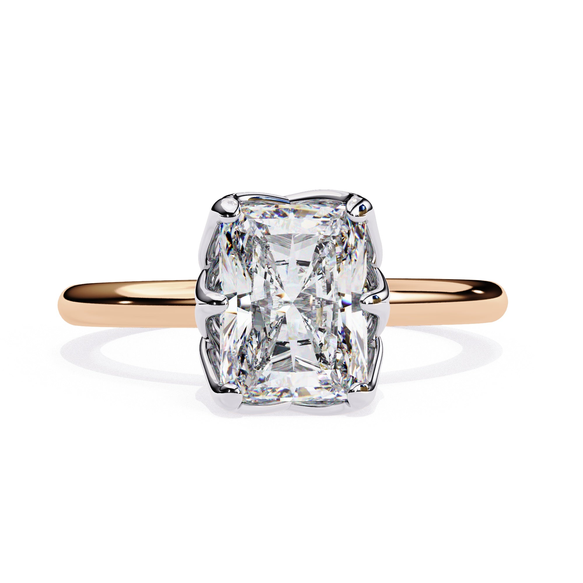 Elegant Central Stone Diamond Ring with Radiant Side Accents