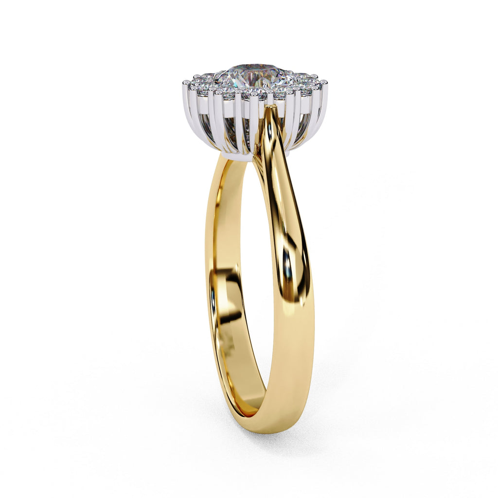 Elegant Central Stone Diamond Ring with Side Stone Brilliance