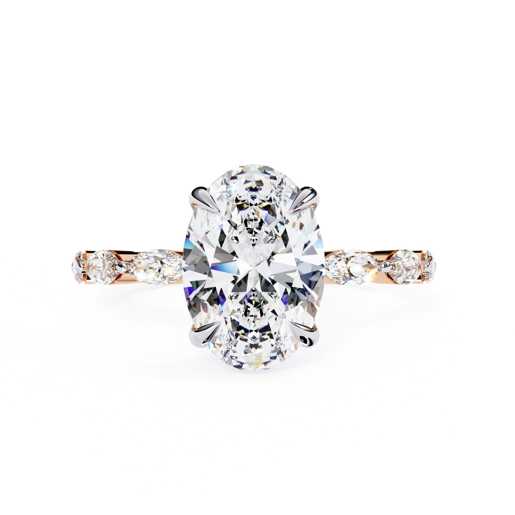 Elegant Diamond Central Stone Ring with Brilliant Side Accents