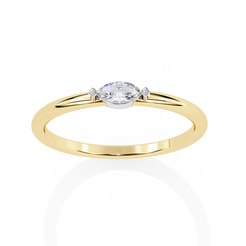 Radiant Solitaire Central Stone Ring