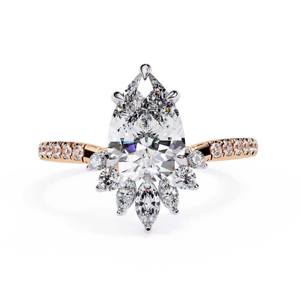 Elegant Central Stone Diamond Ring with Side Accents