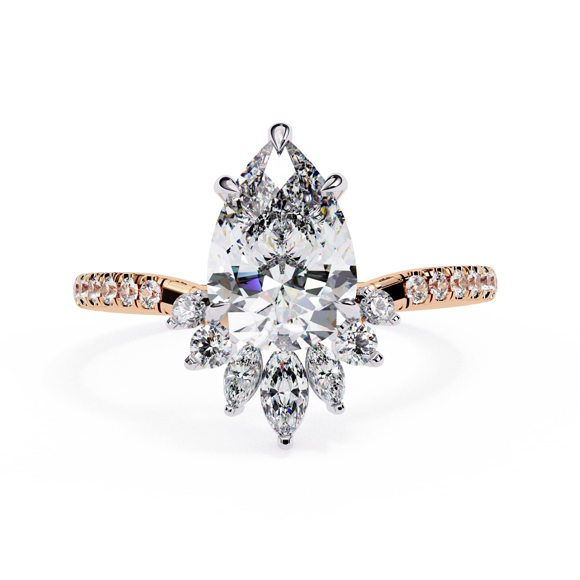 Elegant Central Stone Diamond Ring with Side Accents