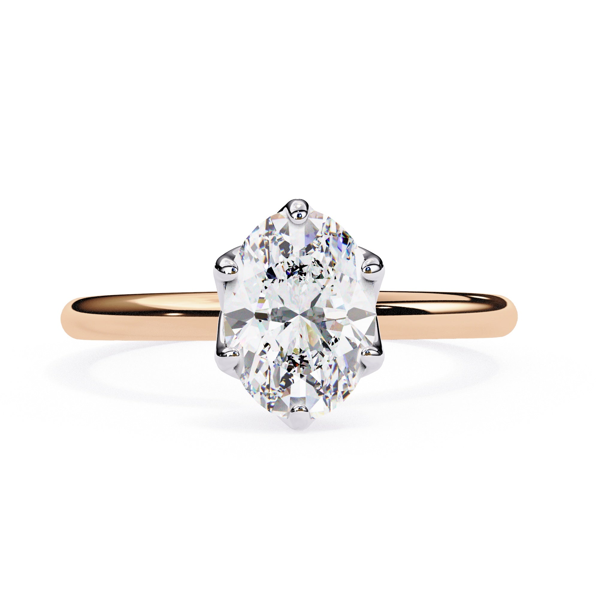 Elegant Radiance Central Solitaire Ring with Side Accents