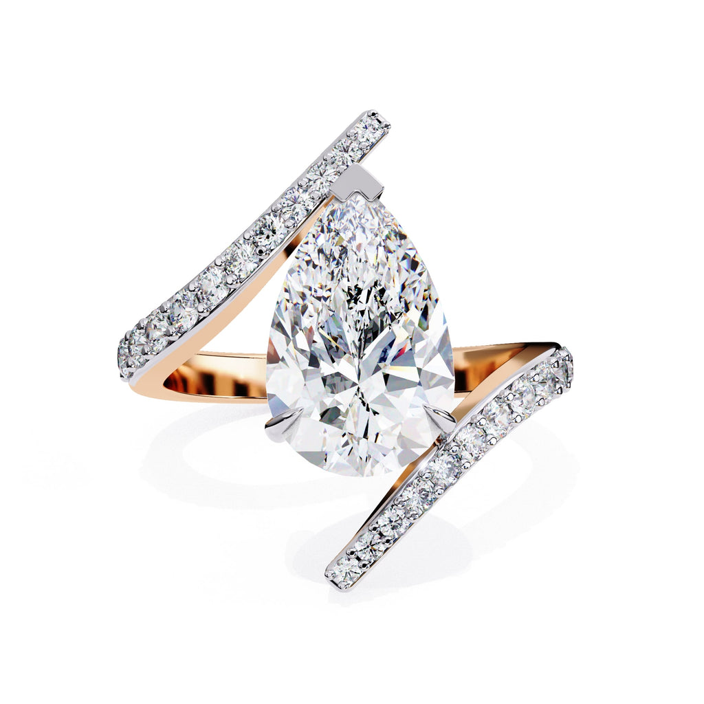 Radiant Central Stone Diamond Ring with Side Accents