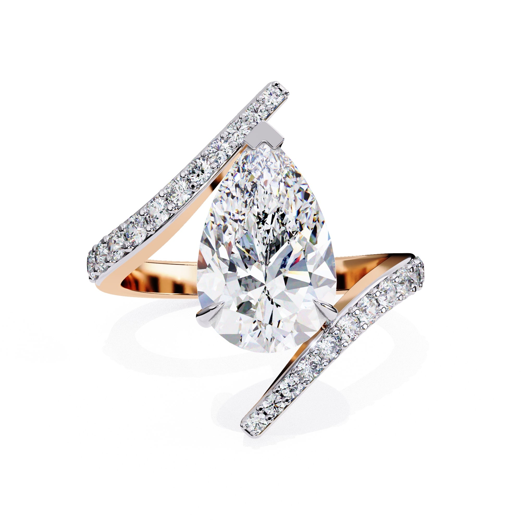 Radiant Central Stone Diamond Ring with Side Accents