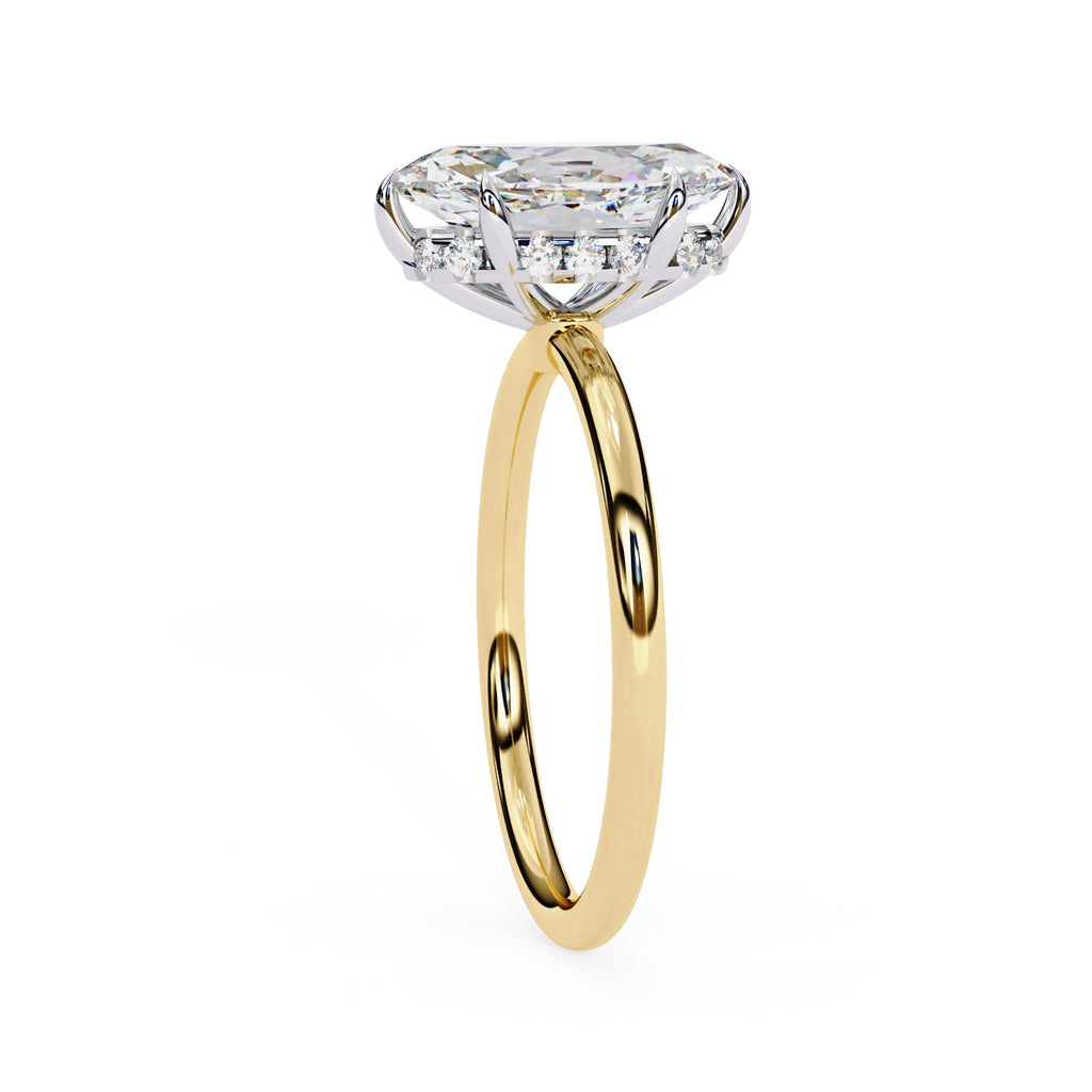 Elegant Diamond Central Stone Side Accent Ring