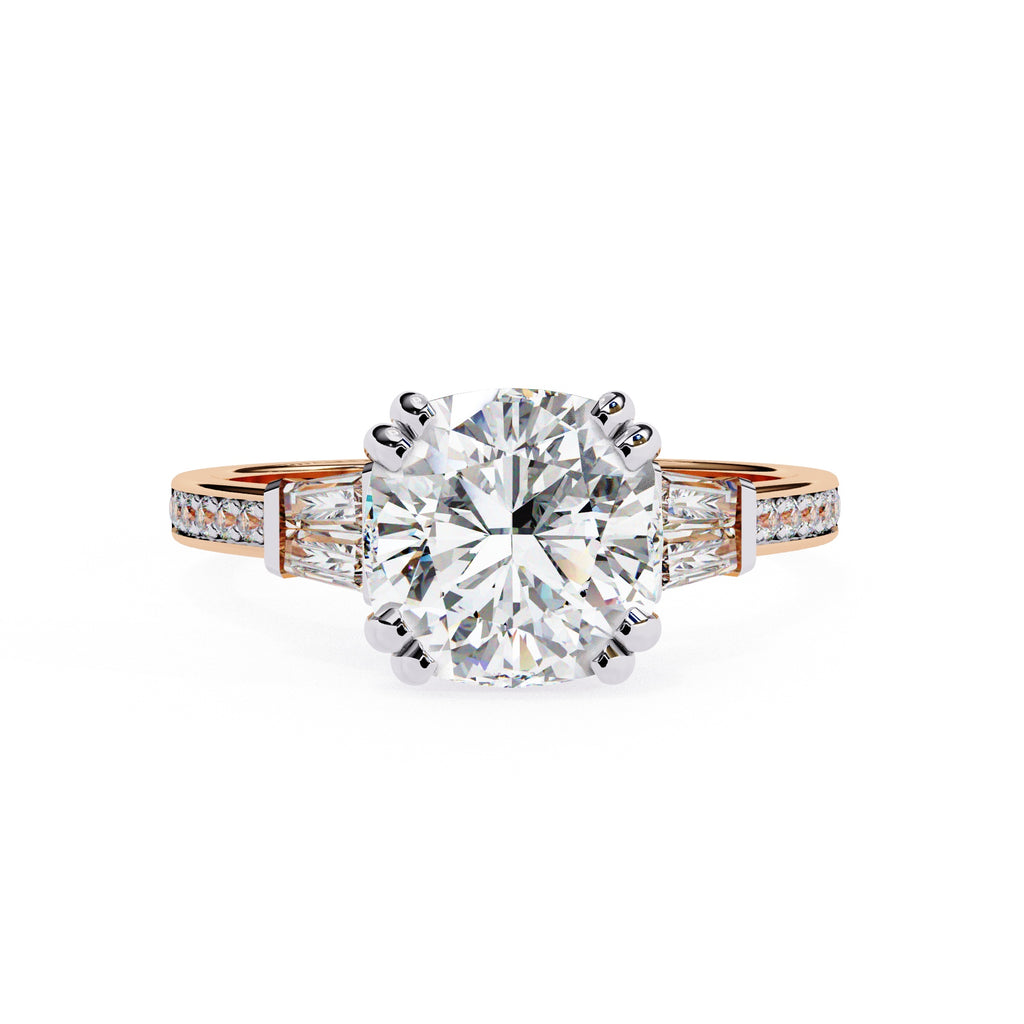 Elegant Central Stone Diamond Ring with Side Accents