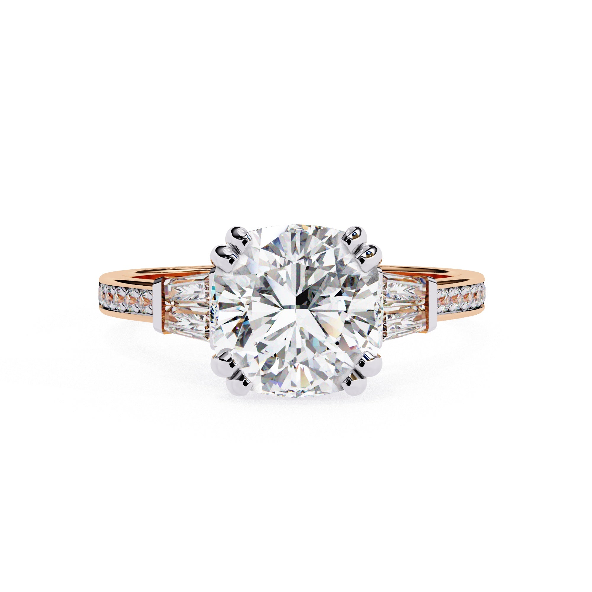 Elegant Central Stone Diamond Ring with Side Accents