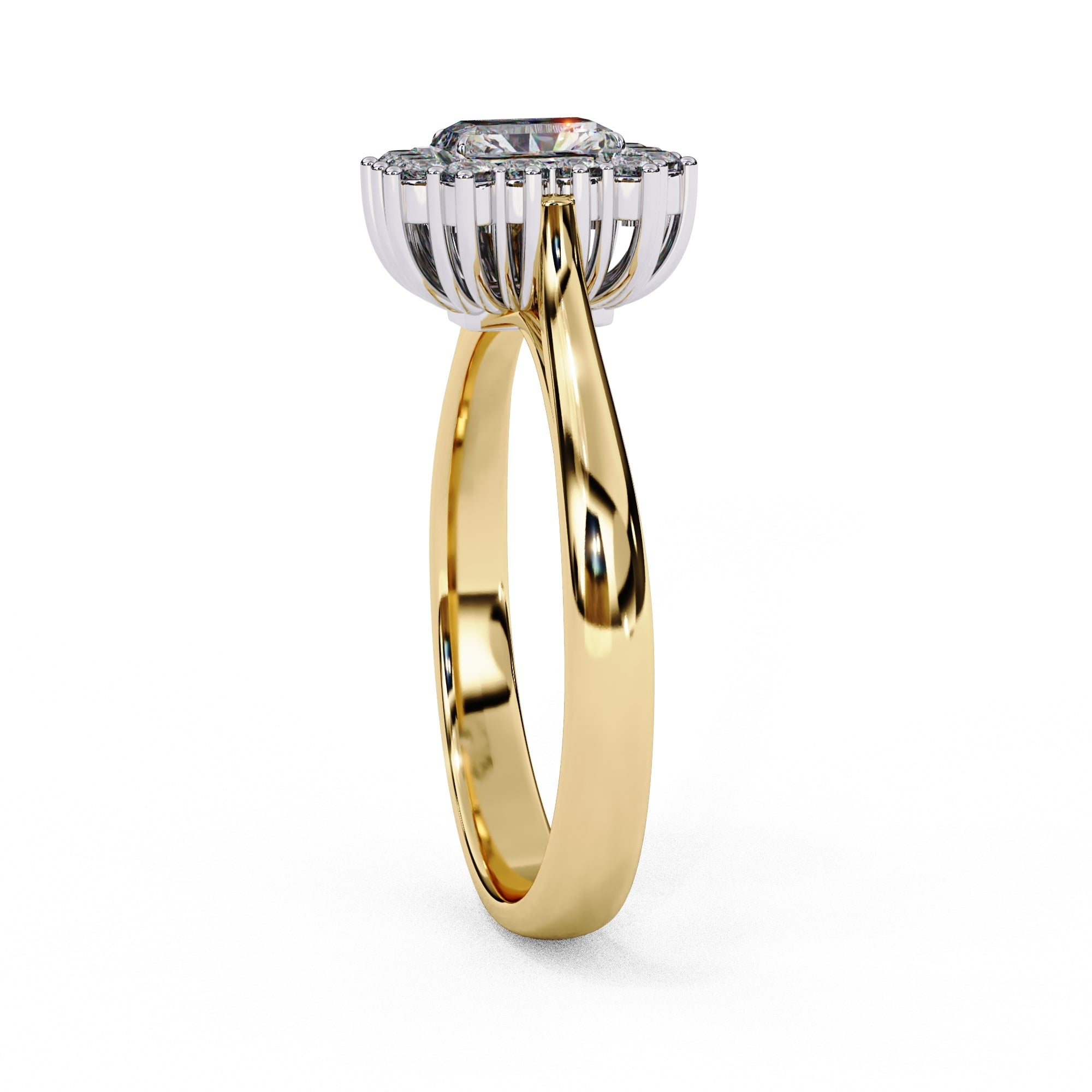 Elegant Central Stone Diamond Halo Ring