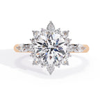 Radiant Central Stone Diamond Ring with Sparkling Side Accents