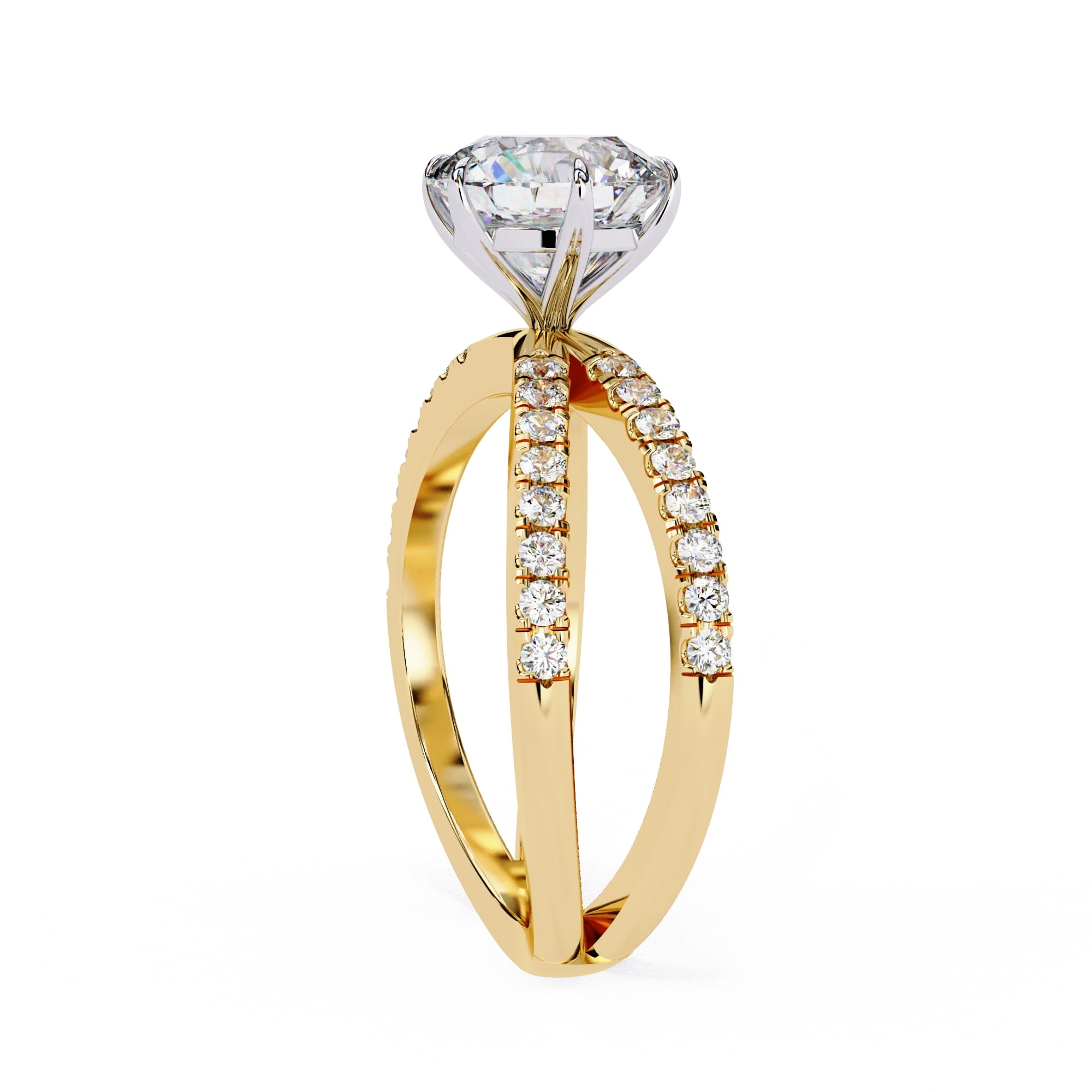 Elegant Central Stone Diamond Ring with Side Accents