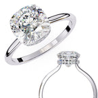 Radiant Central Stone Diamond Ring with Shimmering Side Accents