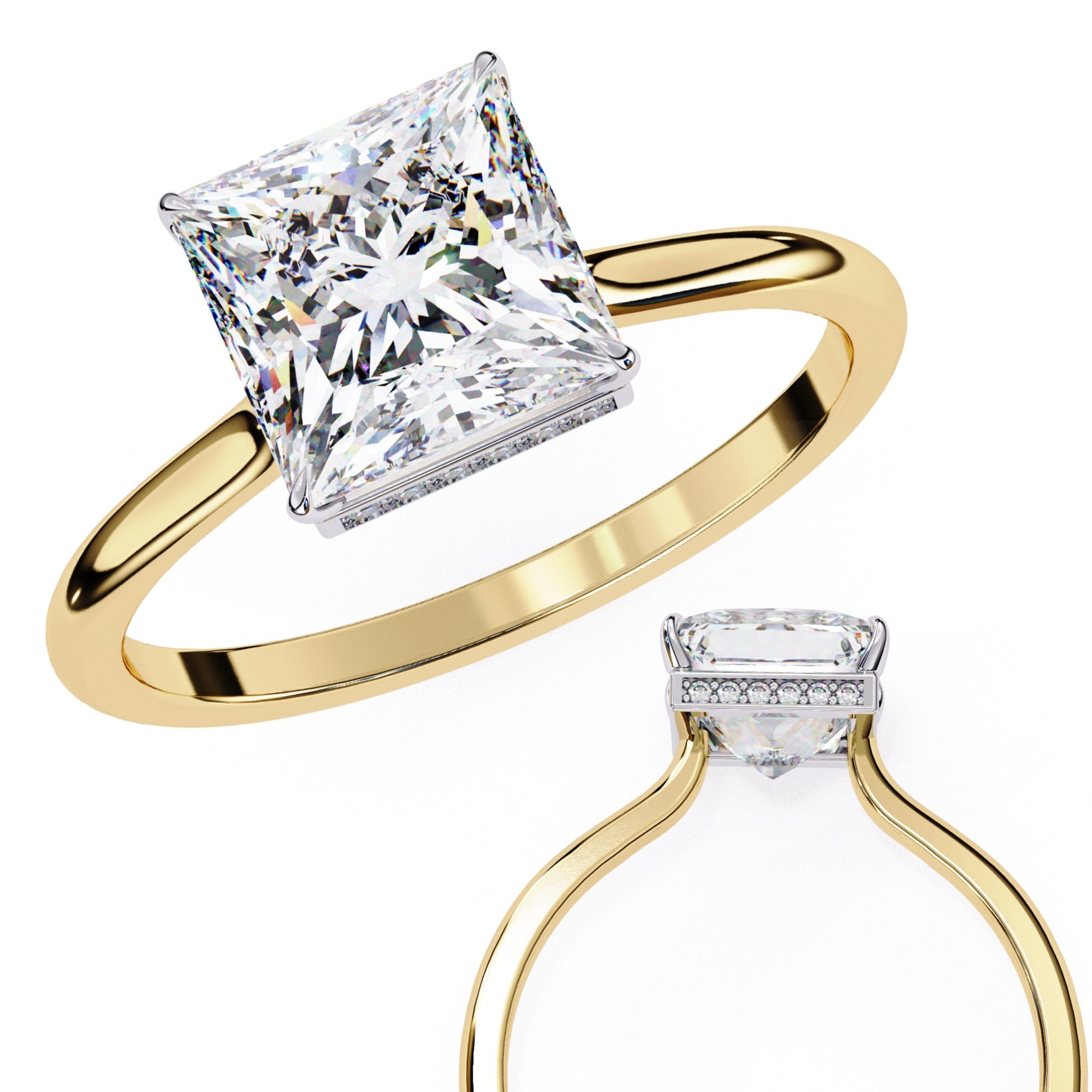Elegant Central Stone Diamond Ring with Side Stone Brilliance