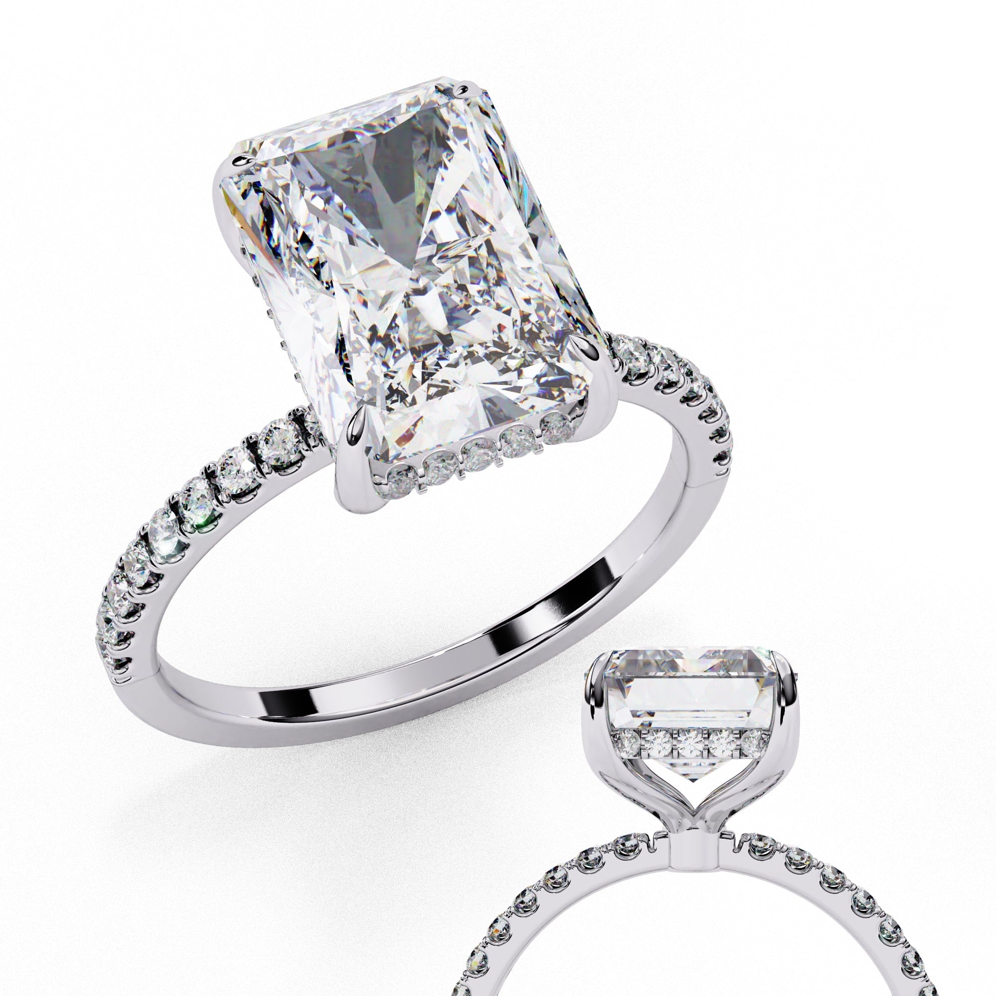Elegant Diamond Side Stone Brilliance Ring