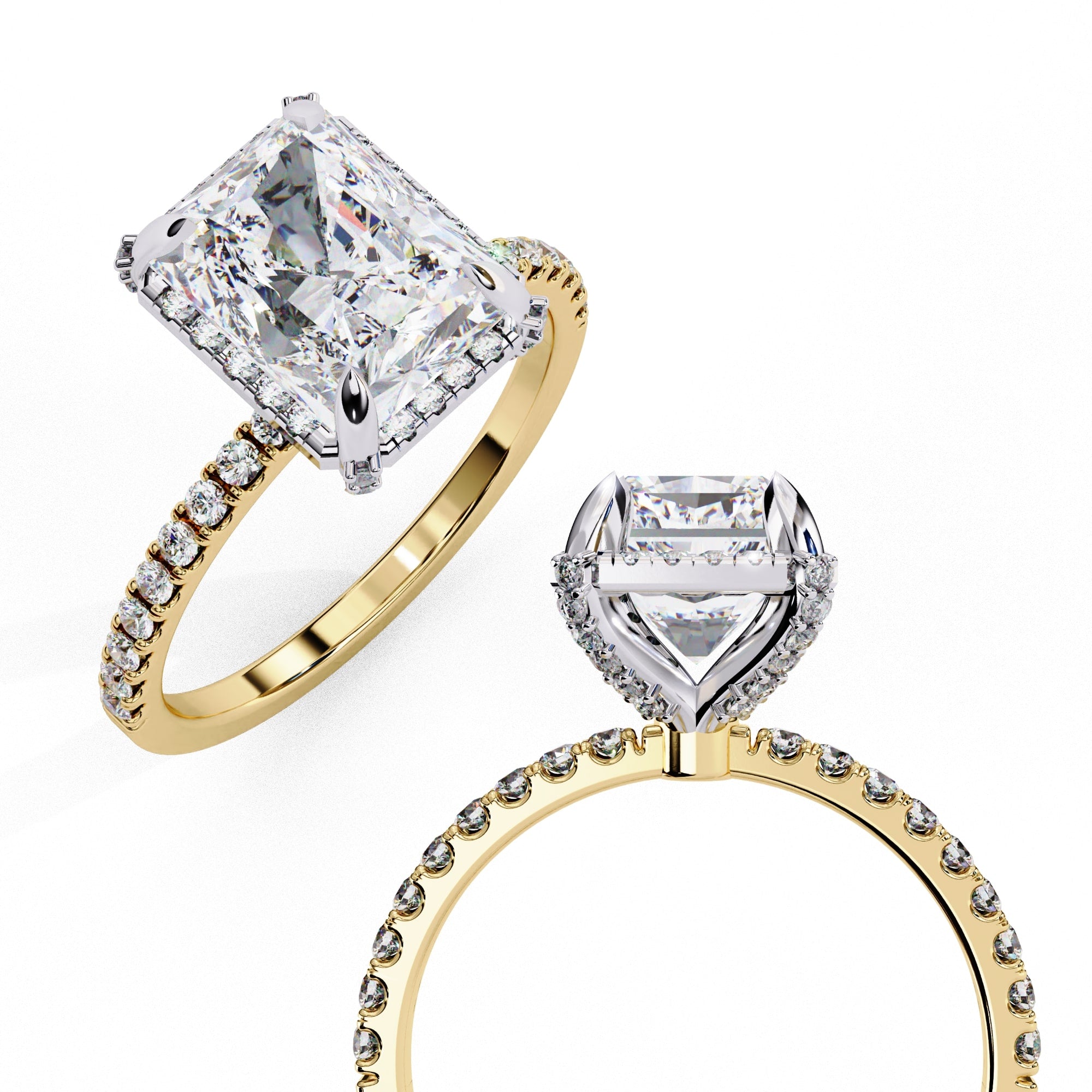 Elegant Central Stone Diamond Halo Ring