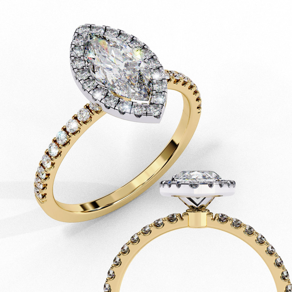 Elegant Central Stone Diamond Ring with Radiant Side Stones