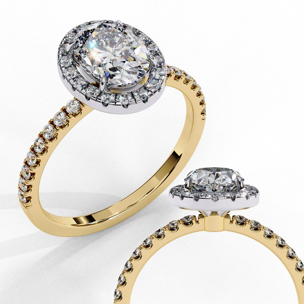 Elegant Diamond Central Stone Ring with Side Accents