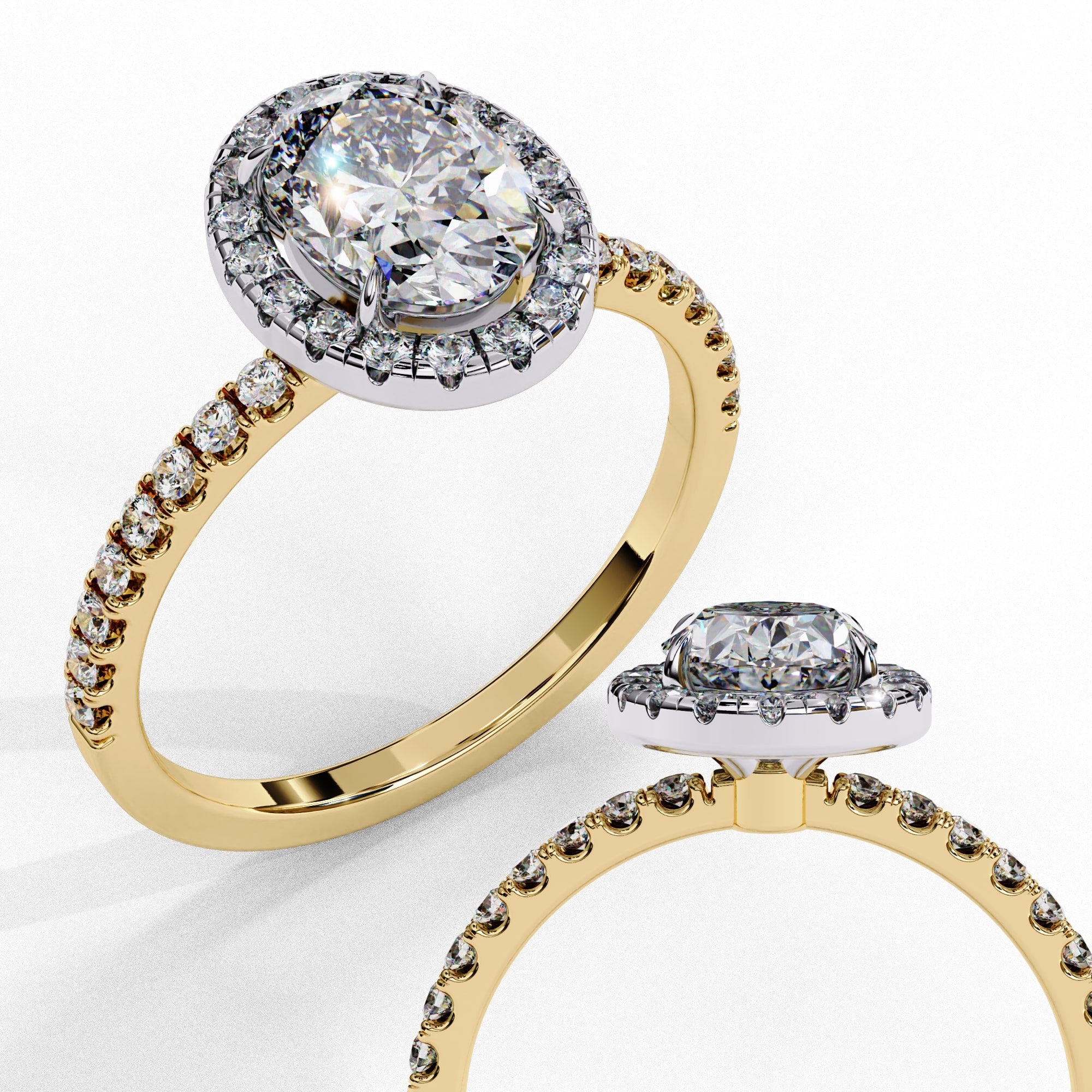 Elegant Diamond Central Stone Ring with Side Accents