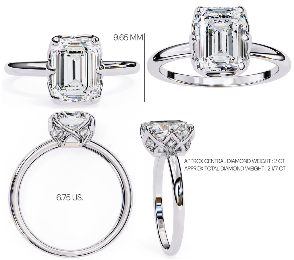 Elegant Radiant Central Stone Ring