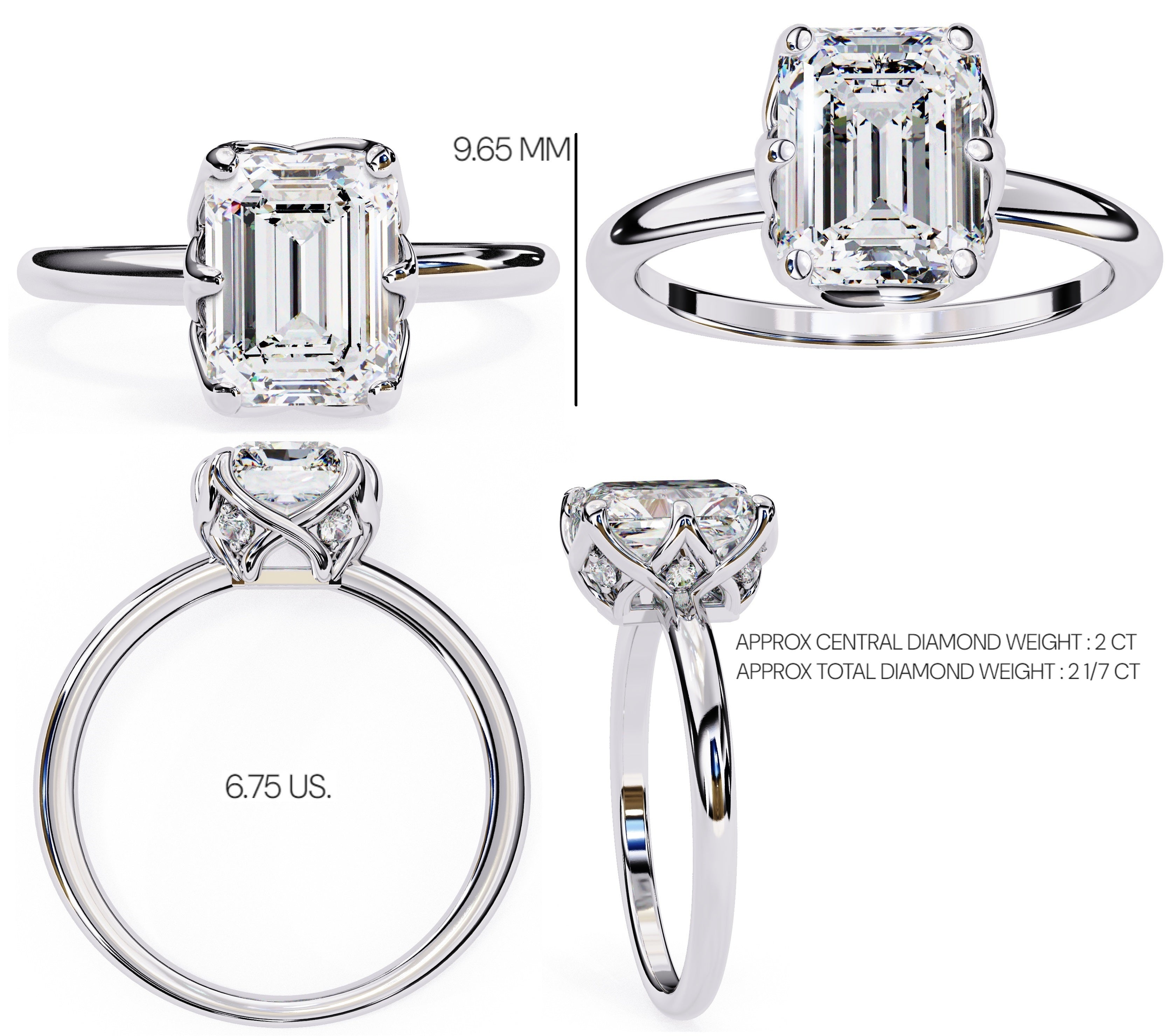Elegant Radiant Central Stone Ring