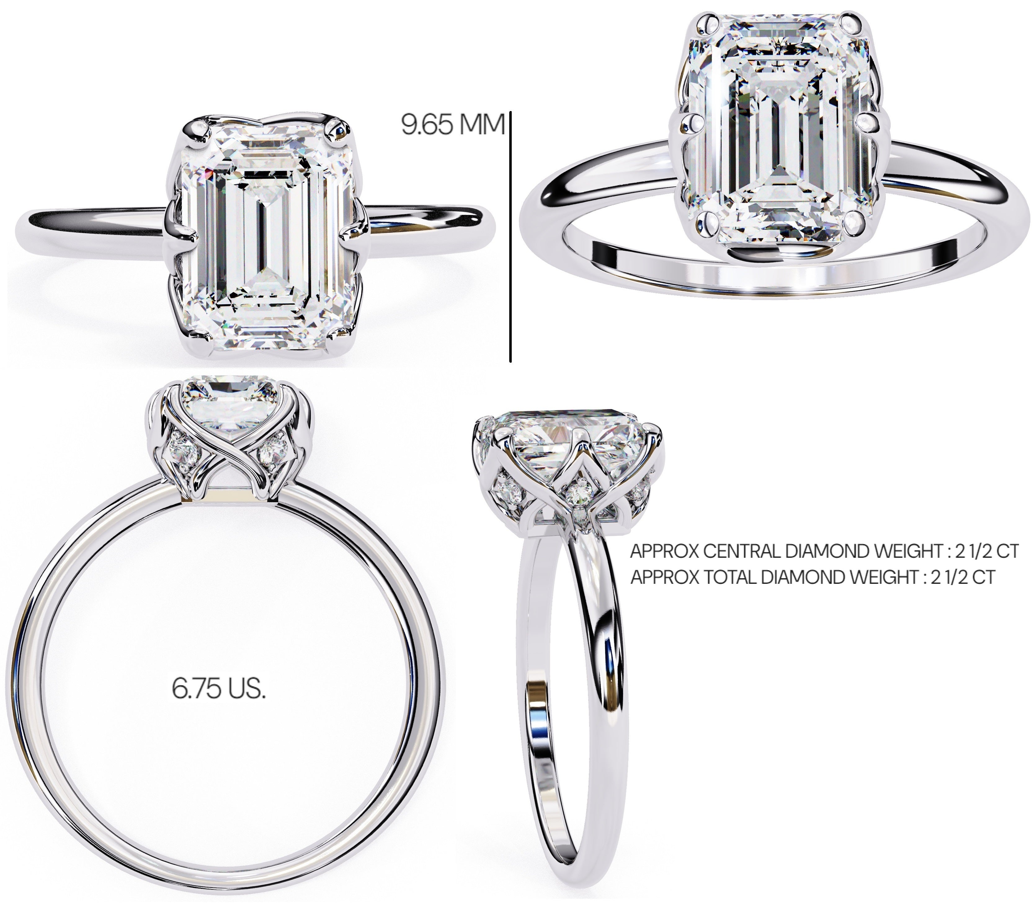 Elegant Central Stone Diamond Ring with Radiant Side Accents