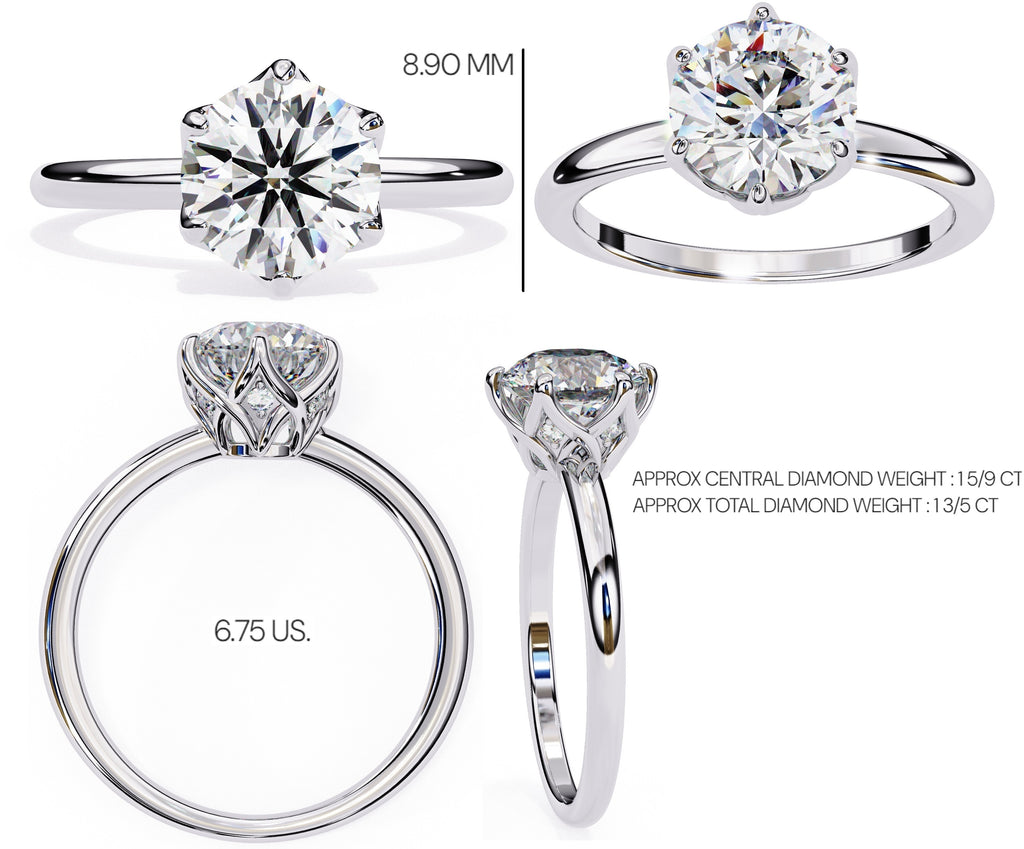 Elegant Central Stone Diamond Ring with Side Accents